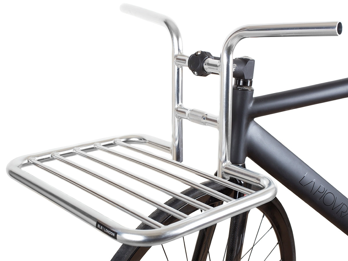 BLB FLAT RAT HANDLEBAR RACK - POLISHED SILVER-BASKET-Roger Garage Custom Bikes